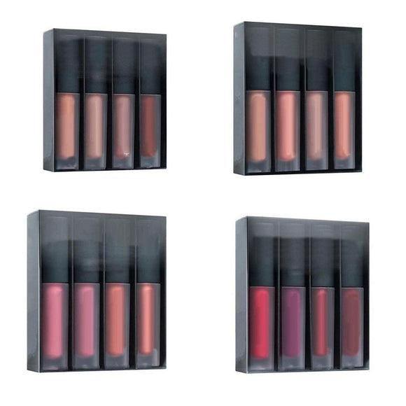 4Pcs 16 colors  Women Moisturizer Matte Liquid Lip Glosses mixed color Lipsticks Set  Makeup Cosmetic makeup kit