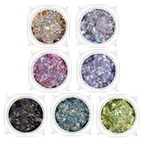 New Hybrid Sequins Glitter Round Colorful Glitter Pots Nail Face body Shadow Glitter Beauty Makeup Shinning Glitter Powder