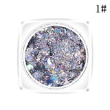 New Hybrid Sequins Glitter Round Colorful Glitter Pots Nail Face body Shadow Glitter Beauty Makeup Shinning Glitter Powder