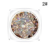 New Hybrid Sequins Glitter Round Colorful Glitter Pots Nail Face body Shadow Glitter Beauty Makeup Shinning Glitter Powder