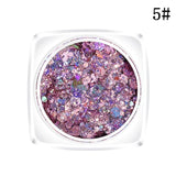 New Hybrid Sequins Glitter Round Colorful Glitter Pots Nail Face body Shadow Glitter Beauty Makeup Shinning Glitter Powder