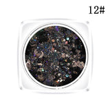 New Hybrid Sequins Glitter Round Colorful Glitter Pots Nail Face body Shadow Glitter Beauty Makeup Shinning Glitter Powder