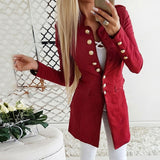 Autumn&Winter Women's Coat Standing Collar Long Sleeve Single-breasted Slim Fit Coat Hot Sales