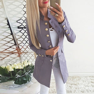 Autumn&Winter Women's Coat Standing Collar Long Sleeve Single-breasted Slim Fit Coat Hot Sales