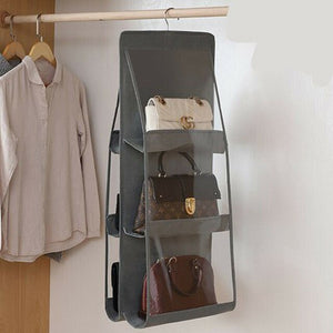 Hot 6 Pocket Folding Hanging Handbag Storage Holder Organizer Rack Hook Hanger Shopping Bag