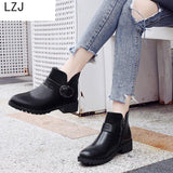 LZJHOT New Arrival Fashion Shoes Women Boots Elasticated Leather Ankle Pointed Low Heel Female Sexy Botas Mujer Shose Women