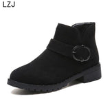 LZJHOT New Arrival Fashion Shoes Women Boots Elasticated Leather Ankle Pointed Low Heel Female Sexy Botas Mujer Shose Women