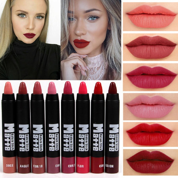 MISS ROSE Brand Lipstick Mate Lip Tint Makeup Long Lasting Velvet Lip Stick Crayon Nutritious Women Cosmetics Waterproof Make Up