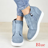 HEFLASHOR 2019 Sneakers Platform Woman 2018 Autumn High Top Female Casual Shoes Wedge Side Zipper