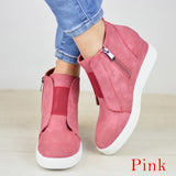 HEFLASHOR 2019 Sneakers Platform Woman 2018 Autumn High Top Female Casual Shoes Wedge Side Zipper