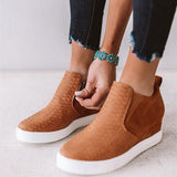 HEFLASHOR 2019 Sneakers Platform Woman 2018 Autumn High Top Female Casual Shoes Wedge Side Zipper