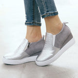 HEFLASHOR 2019 Sneakers Platform Woman 2018 Autumn High Top Female Casual Shoes Wedge Side Zipper