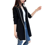 Women Autumn Winter Pockets Long Sleeve Cardigan Slim Fit Long Soft Coat Female Fashion Warm Wine Red Slim Jacket Coat