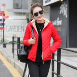 Danjeaner Winter Coat Women Solid Slim Hooded Basic Jackets Female Plus Size Thick Lamb Cotton Jackets Windbreaker Streetwear