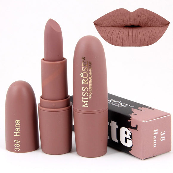 New Matte Lipstick for Women Sexy Brand Lips Color Cosmetics Waterproof Lipstick Long Lasting Miss Rose Lip stick Nude Makeup