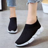 Factory Outlet Women Shoes Plus Size 42 Stretch Fabric Sneakers Women Casual Vulcanize Shoes Female Slip On Basket Socks Shoes