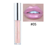 Nude Glitter Shimmer Lipstick Waterproof Long Lasting Moist Lip Gloss Vivid Colorful Lipgloss Sexy Women Glitter Makeup TSLM1