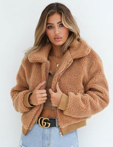 2019 Winter arrival Women Cotton Fluffy Long Sleeve Jacket Ladies Warm Outerwear Cardigan Coat